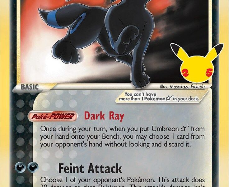 Umbreon Star Pokemon Kaart