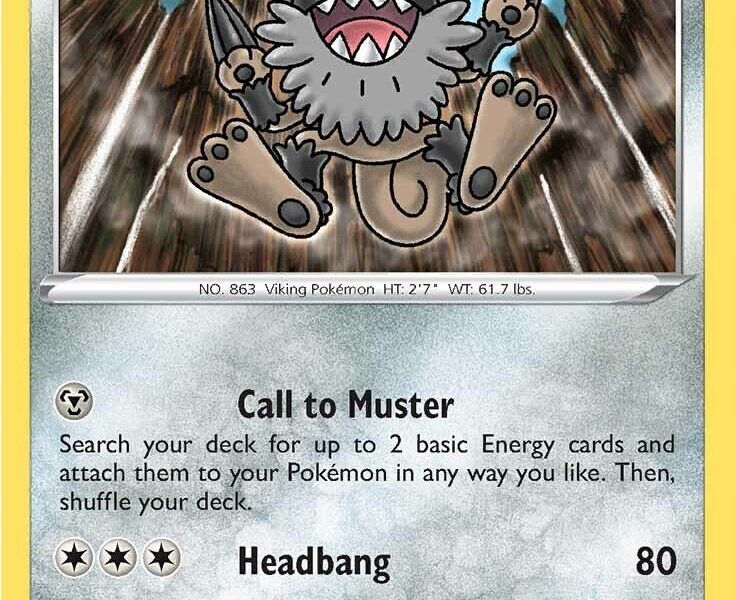 Galarian Perrserker Pokemon Kaart
