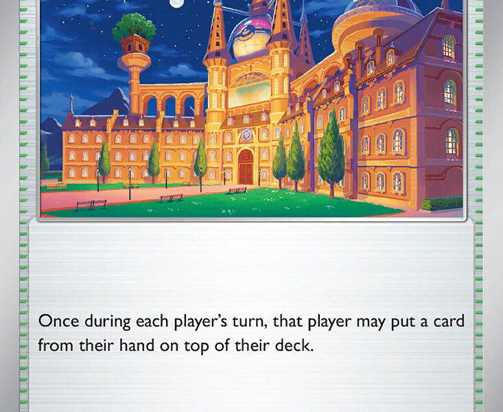 Academy at Night Pokemon Kaart
