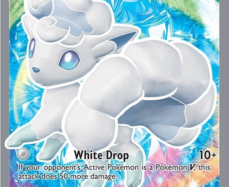 Alolan Vulpix V (Full Art) Pokemon Kaart