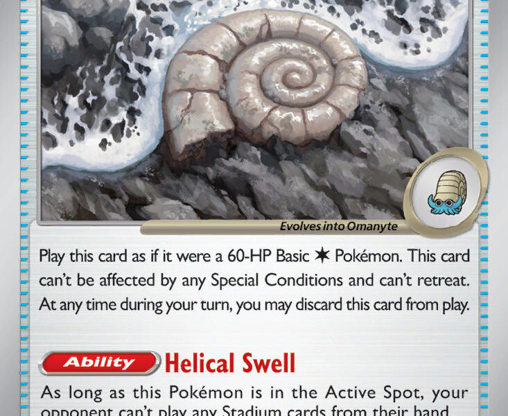 Antique Helix Fossil Pokemon Kaart