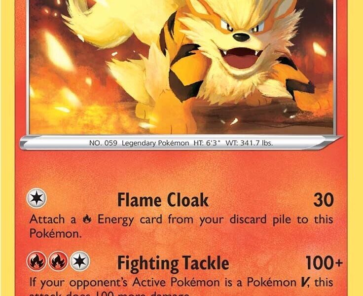 Arcanine Pokemon Kaart