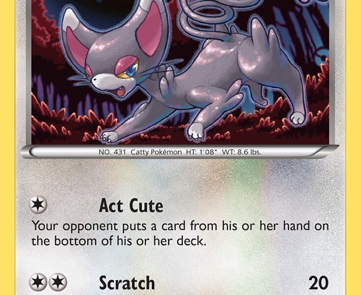 Glameow Pokemon Kaart