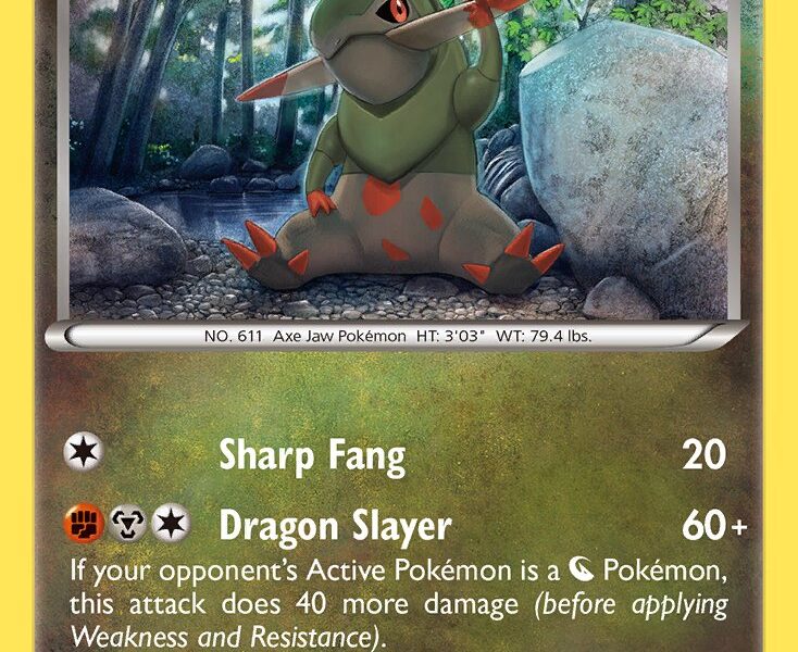 Fraxure Pokemon Kaart