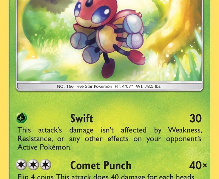 Ledian Pokemon Kaart