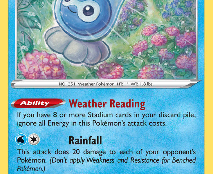 Castform Rainy Form Pokemon Kaart