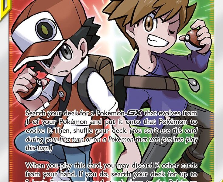 Red & Blue Pokemon Kaart