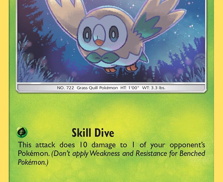 Rowlet Pokemon Kaart