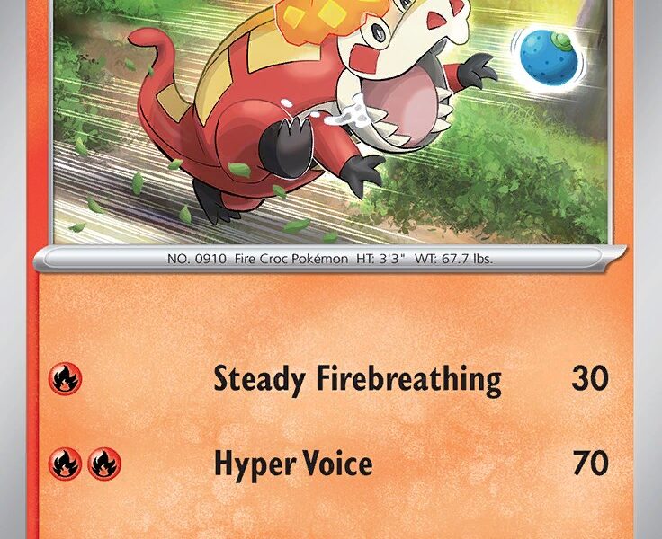 Crocalor Pokemon Kaart