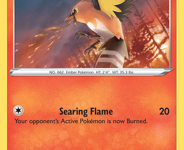 Fletchinder Pokemon Kaart