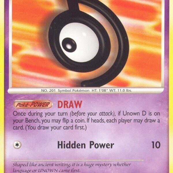 Unown D Pokemon Kaart