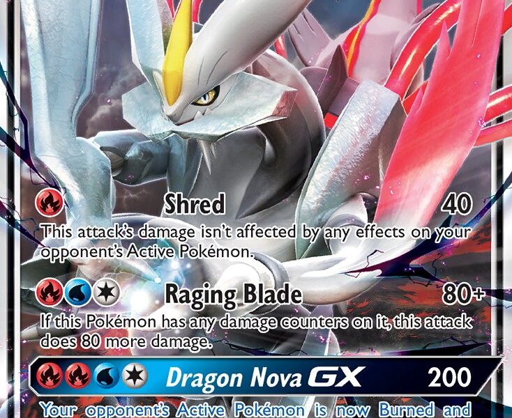 White Kyurem-GX Pokemon Kaart