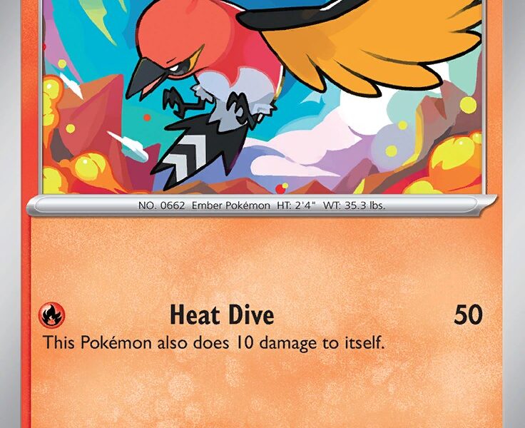 Fletchinder Pokemon Kaart