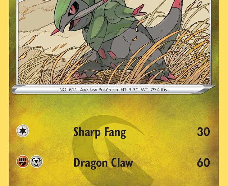 Fraxure Pokemon Kaart