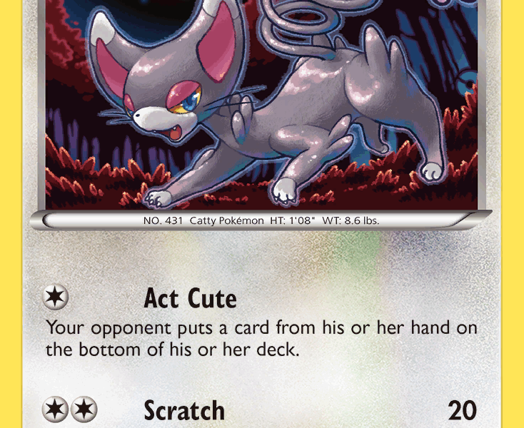 Glameow Pokemon Kaart