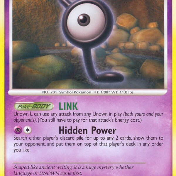 Unown L Pokemon Kaart
