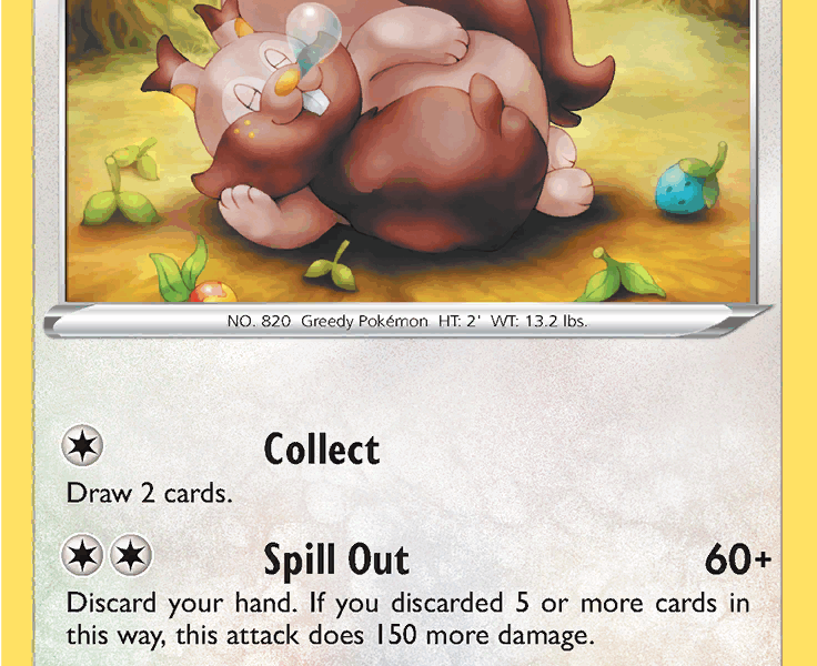 Greedent Pokemon Kaart