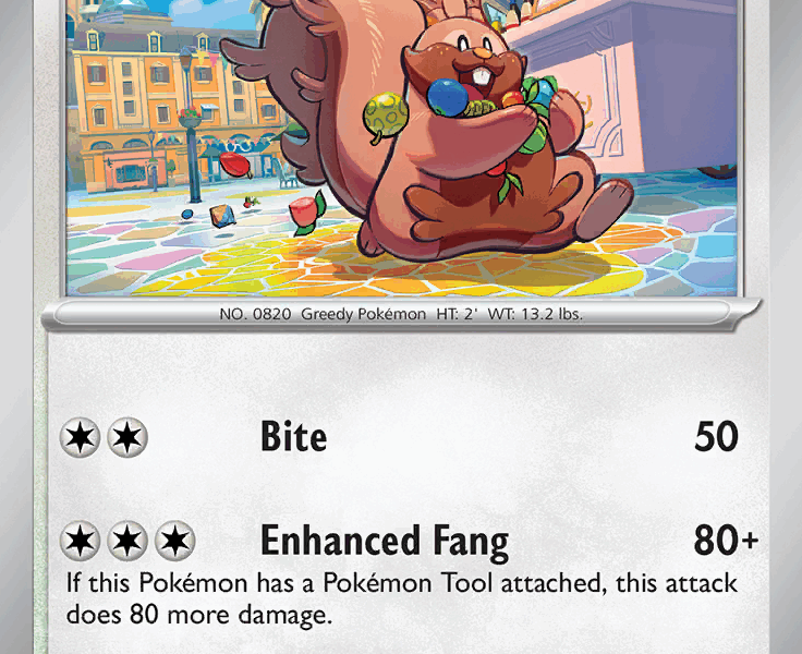 Greedent Pokemon Kaart