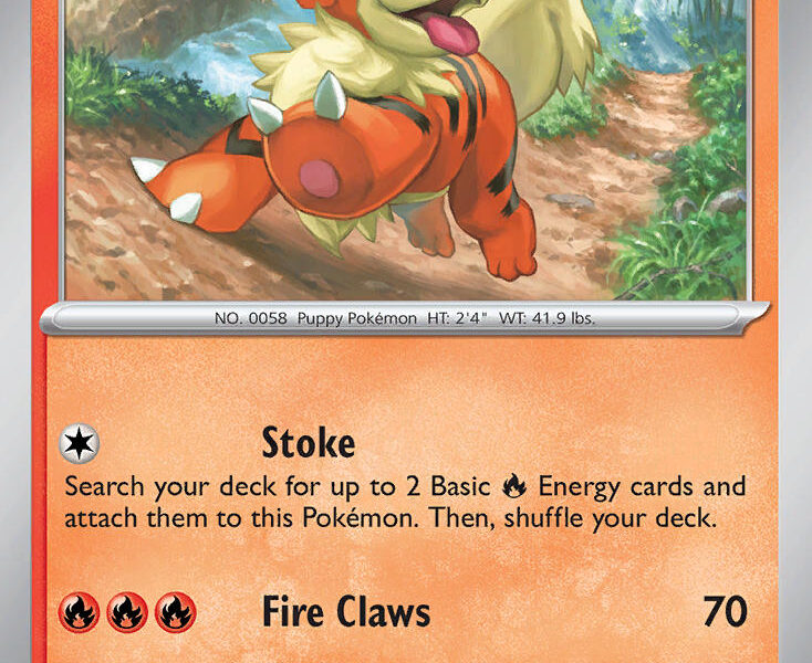 Growlithe Pokemon Kaart