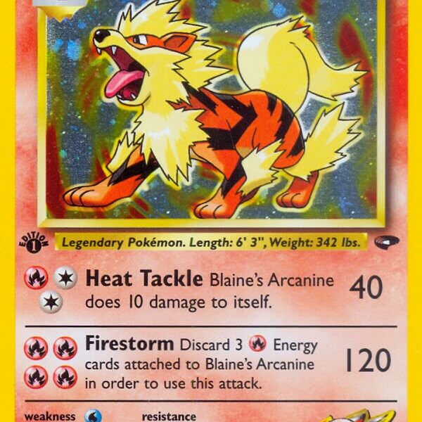 Blaine’s Arcanine Pokemon Kaart