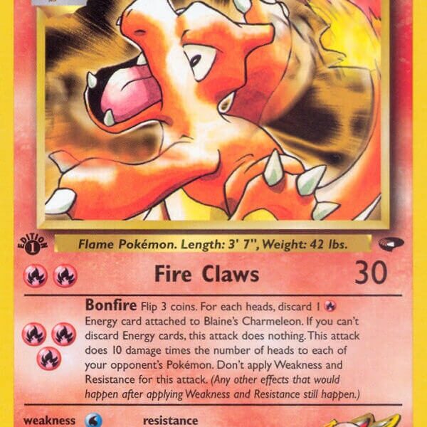 Blaine’s Charmeleon Pokemon Kaart