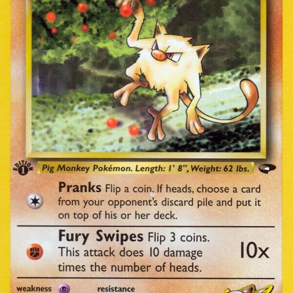 Blaine’s Mankey Pokemon Kaart