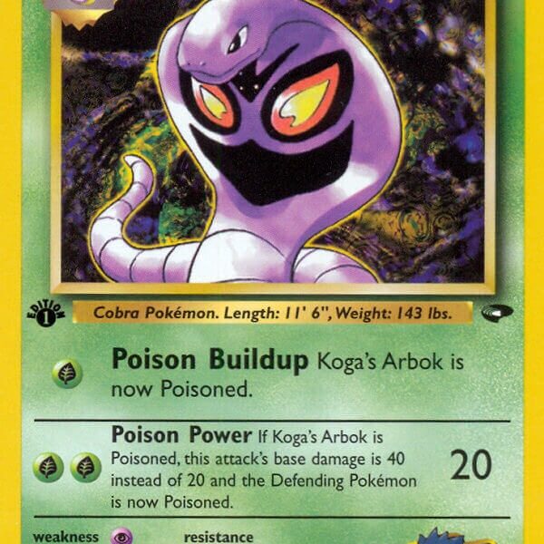 Koga’s Arbok Pokemon Kaart