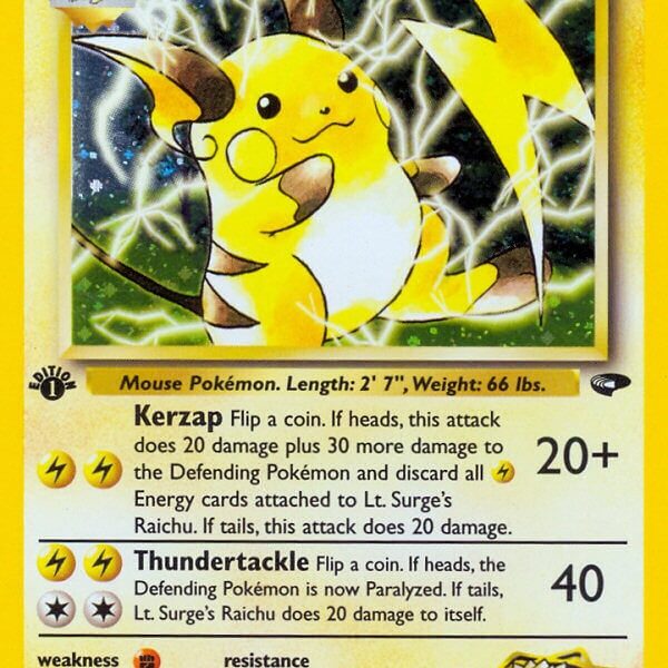 Lt. Surge’s Raichu Pokemon Kaart