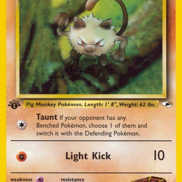 Brock’s Mankey Pokemon Kaart