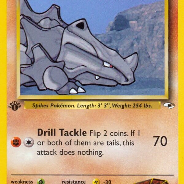 Brock’s Rhyhorn Pokemon Kaart