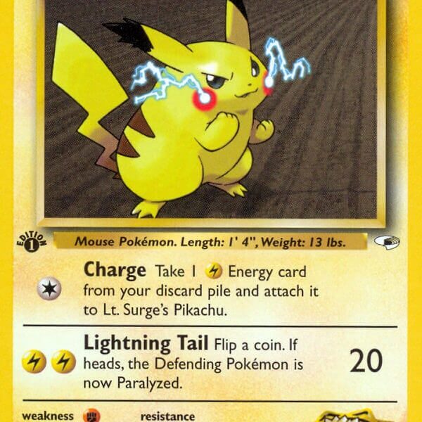 Lt. Surge’s Pikachu Pokemon Kaart