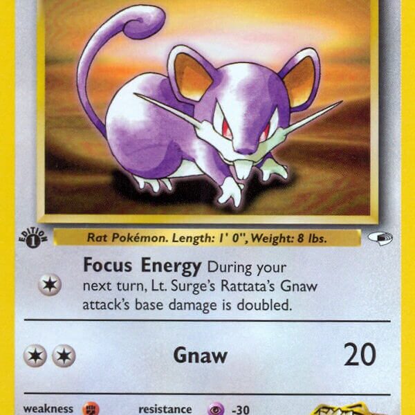 Lt. Surge’s Rattata Pokemon Kaart