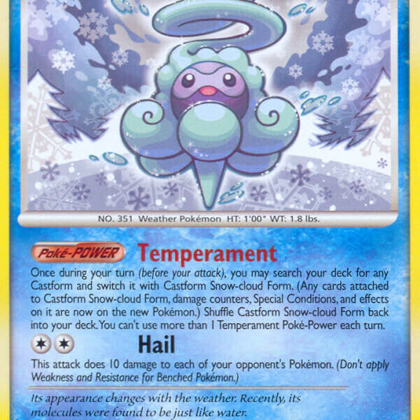 Castform Snow-Cloud Form Pokemon Kaart