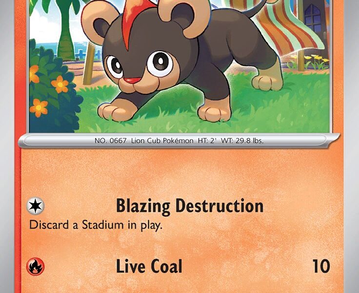 Litleo Pokemon Kaart