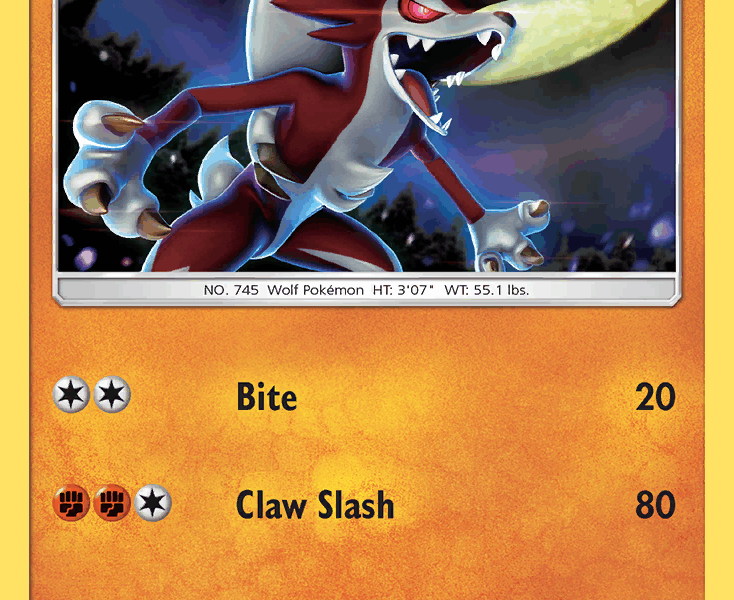 Lycanroc Pokemon Kaart