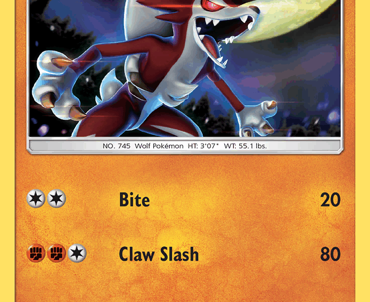 Lycanroc Pokemon Kaart