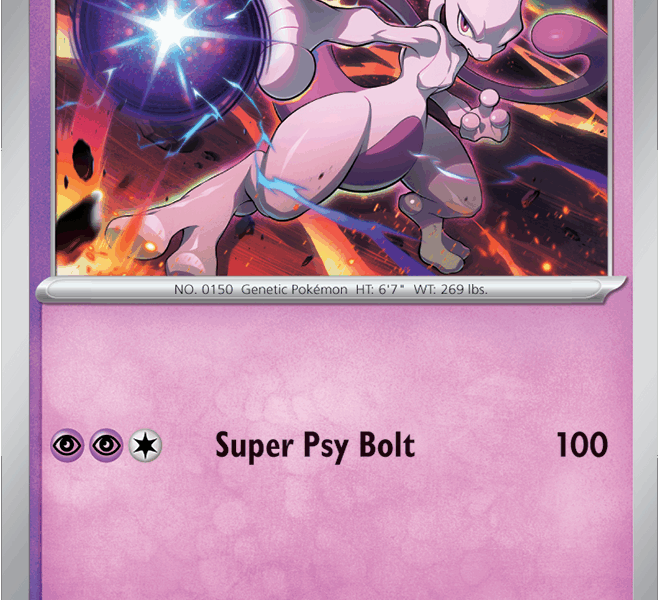 Mewtwo Pokemon Kaart