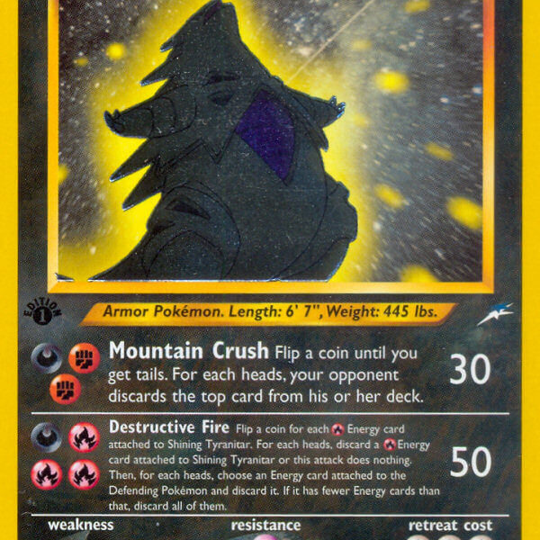Shining Tyranitar Pokemon Kaart