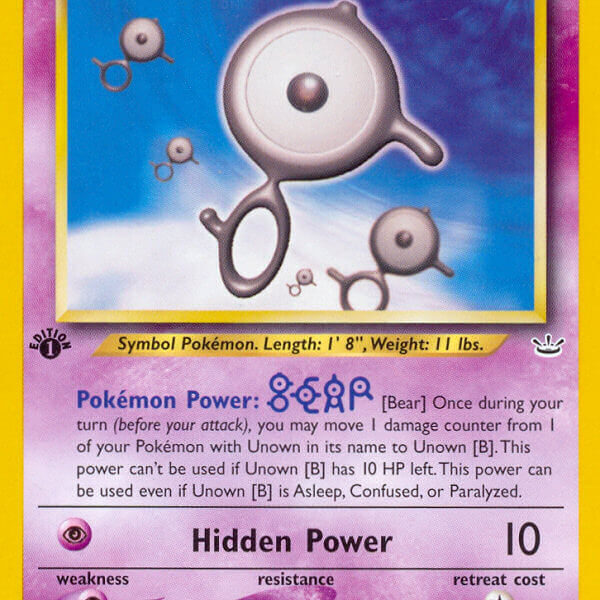 Unown [B] Pokemon Kaart