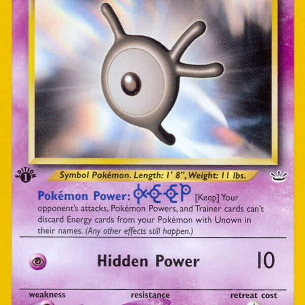 Unown [K] Pokemon Kaart
