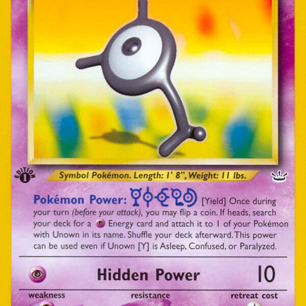 Unown [Y] Pokemon Kaart