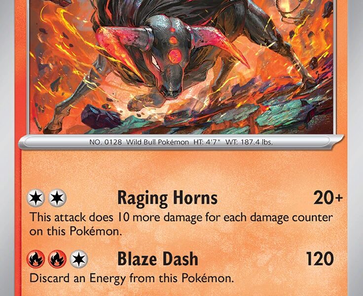 Paldean Tauros Pokemon Kaart