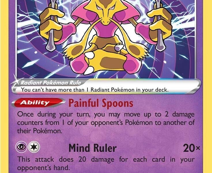 Radiant Alakazam Pokemon Kaart