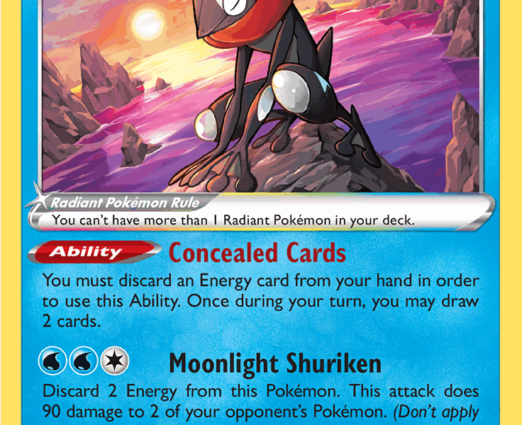 Radiant Greninja Pokemon Kaart