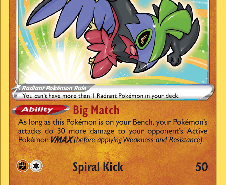 Radiant Hawlucha Pokemon Kaart