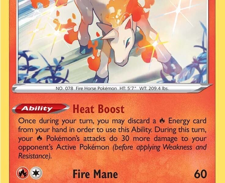 Rapidash Pokemon Kaart