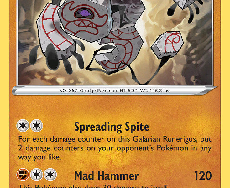 Galarian Runerigus Pokemon Kaart