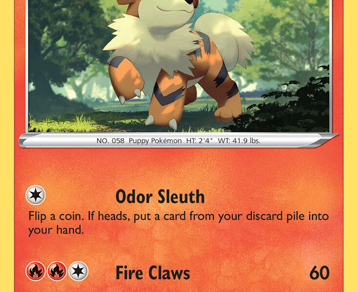 Growlithe Pokemon Kaart