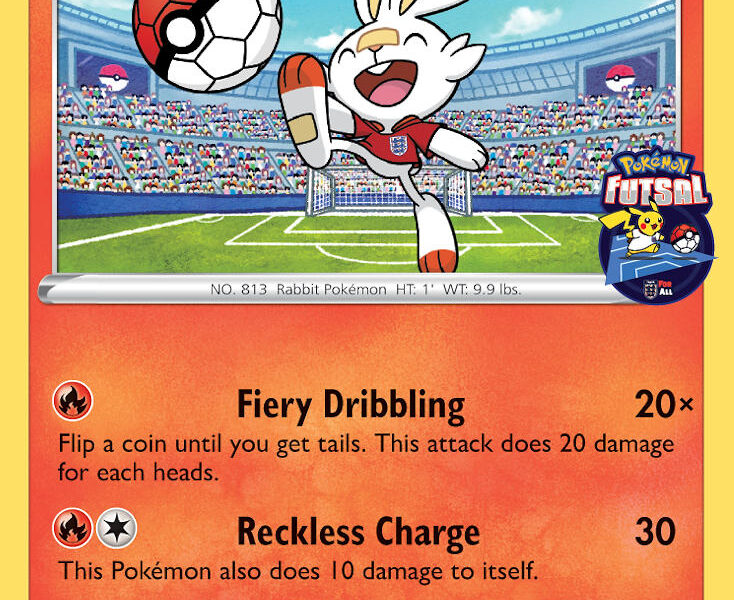 Scorbunny on the Ball Pokemon Kaart
