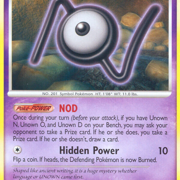 Unown N Pokemon Kaart